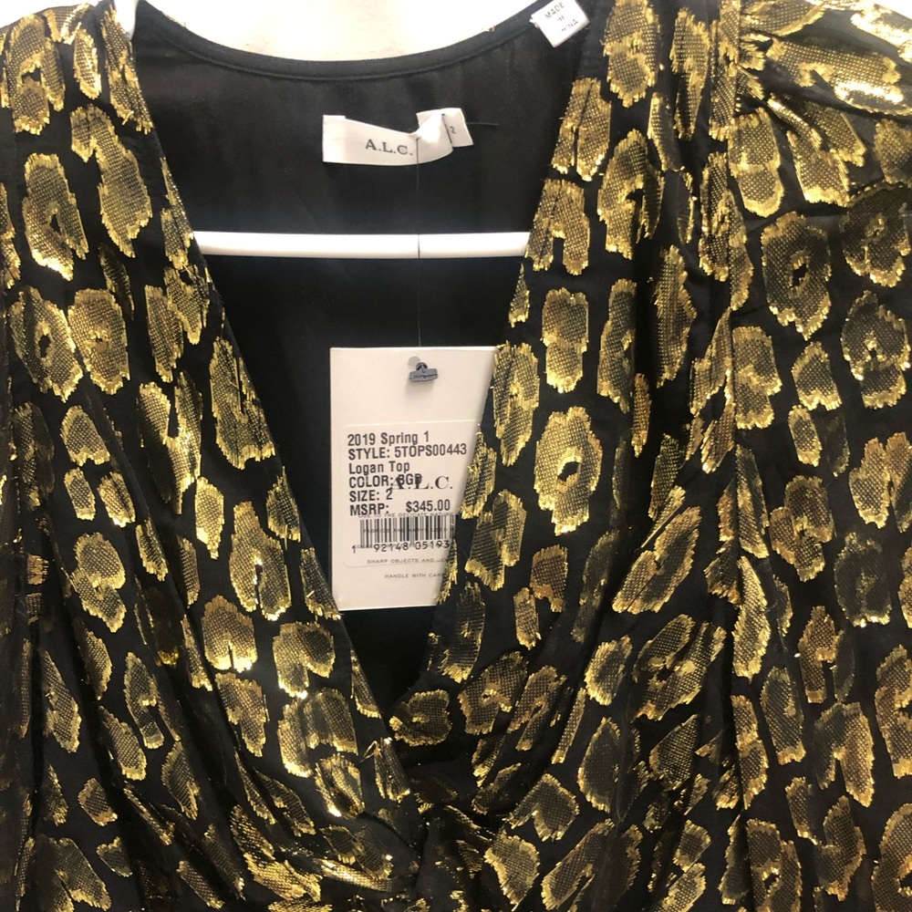 Brand NEW A.L.C. Black and Gold Top 2019 - Picture 3 of 4